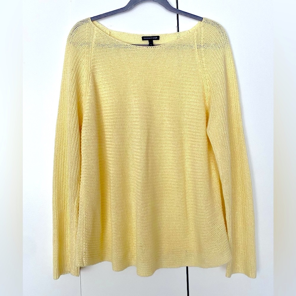 Eileen fisher organic linen knitted sweater